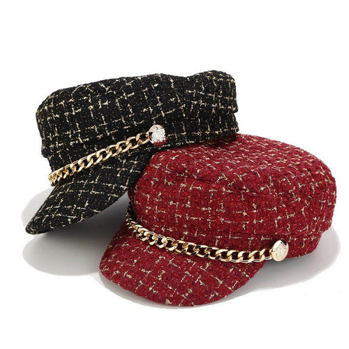 Tweed Plaid Paperboy Cap-Hats-Arimonz-Arimonz