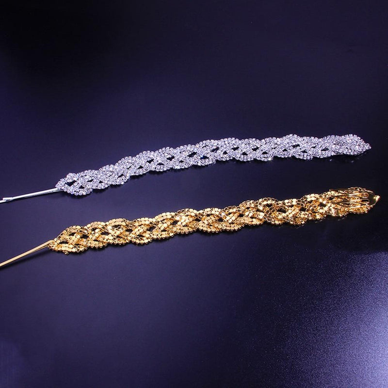Twist Braid Hair Comb Chain Accessory Headwear for Women Crystal Hair-Hair Accessories-Arimonz-Arimonz