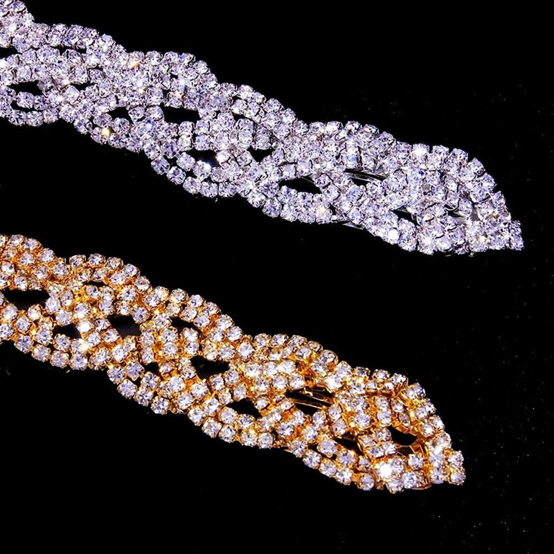 Twist Braid Hair Comb Chain Accessory Headwear for Women Crystal Hair-Hair Accessories-Arimonz-Arimonz