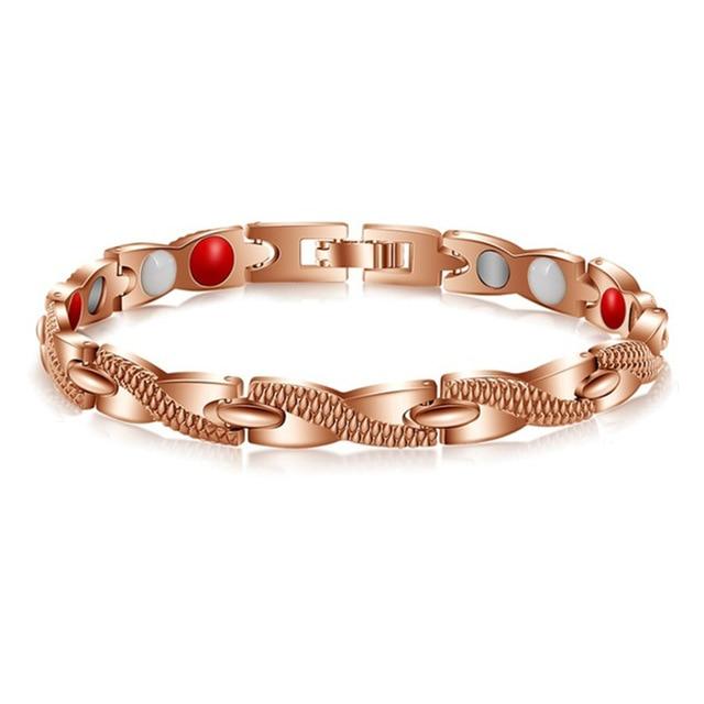 Twisted Magnetic Therapy Bracelet Trendy Energy Magnets Jewelry-Braceletes-Arimonz-Rose Gold-Arimonz
