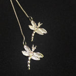 Two Dragonfly Pendant Necklace For Women Snake Chain Necklace Jewelry-Necklaces-Arimonz-Arimonz