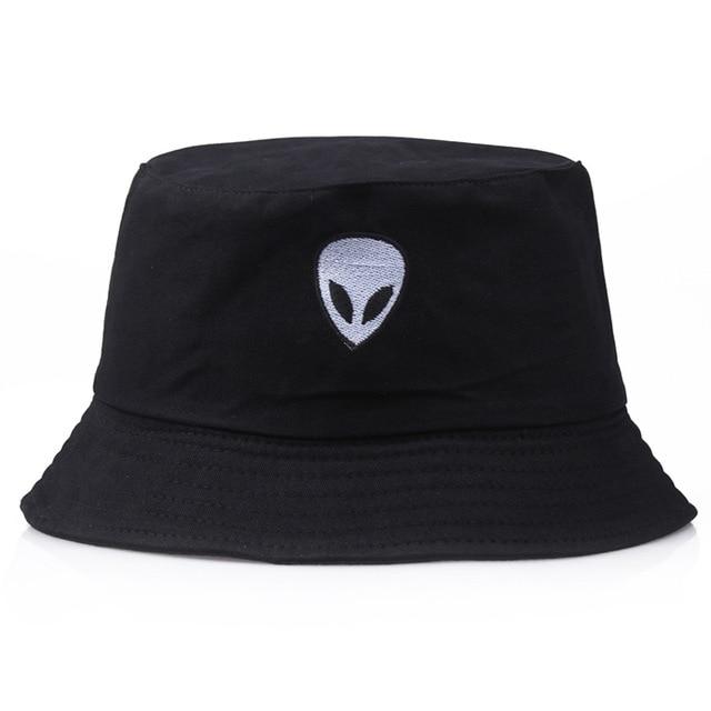 Unisex Embroidery Foldable Bucket Hat Summer Hat Streetwear Bucket Cap-Bucket Hats-Arimonz-alien black-Arimonz