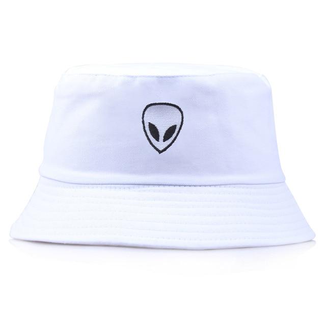 Unisex Embroidery Foldable Bucket Hat Summer Hat Streetwear Bucket Cap-Bucket Hats-Arimonz-alien white-Arimonz