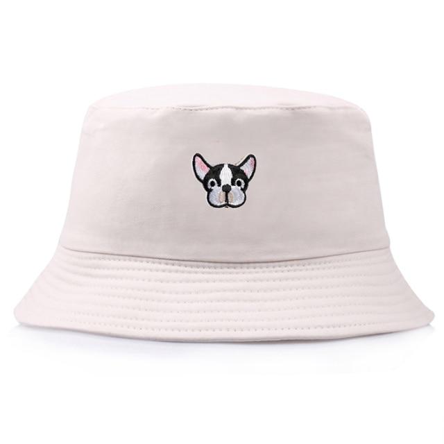 Unisex Embroidery Foldable Bucket Hat Summer Hat Streetwear Bucket Cap-Bucket Hats-Arimonz-dog beige-Arimonz