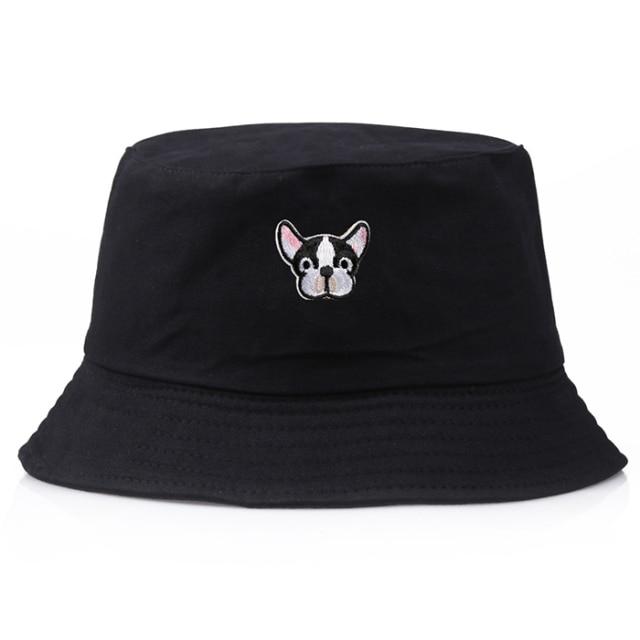 Unisex Embroidery Foldable Bucket Hat Summer Hat Streetwear Bucket Cap-Bucket Hats-Arimonz-dog black-Arimonz