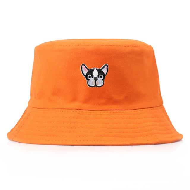 Unisex Embroidery Foldable Bucket Hat Summer Hat Streetwear Bucket Cap-Bucket Hats-Arimonz-dog orange-Arimonz