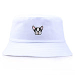 Unisex Embroidery Foldable Bucket Hat Summer Hat Streetwear Bucket Cap-Bucket Hats-Arimonz-dog white-Arimonz