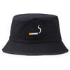 Unisex Embroidery Foldable Bucket Hat Summer Hat Streetwear Bucket Cap-Bucket Hats-Arimonz-smoke black-Arimonz