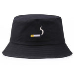 Unisex Embroidery Foldable Bucket Hat Summer Hat Streetwear Bucket Cap-Bucket Hats-Arimonz-smoke black-Arimonz