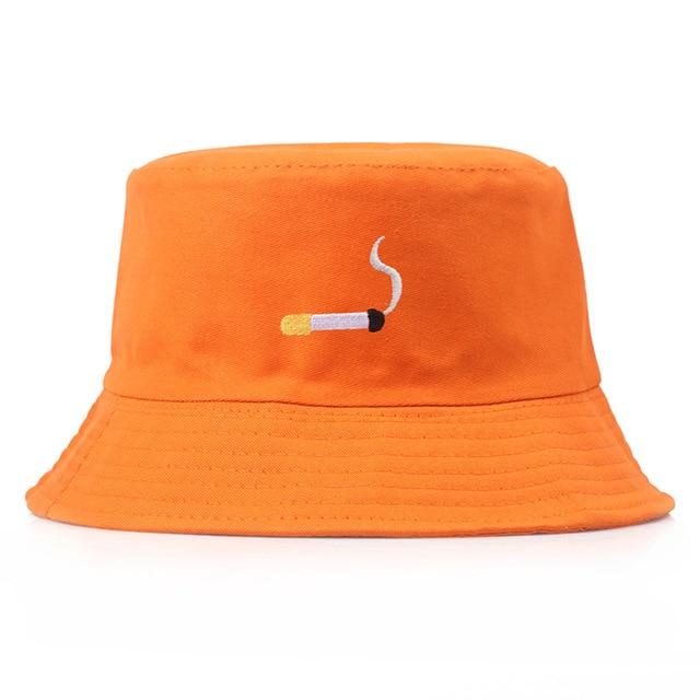 Unisex Embroidery Foldable Bucket Hat Summer Hat Streetwear Bucket Cap-Bucket Hats-Arimonz-smoke orange-Arimonz