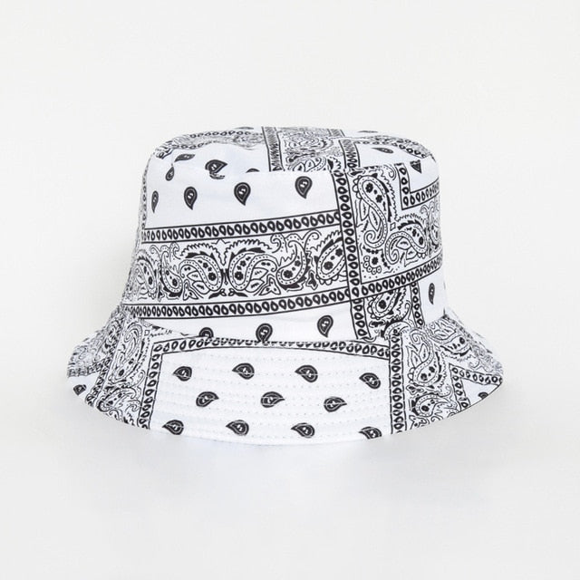 Unisex Pattern Cotton Bucket Hat Double-Sided Sun Cap Summer Sun Hats-Bucket Hats-Arimonz-C10 white-Arimonz