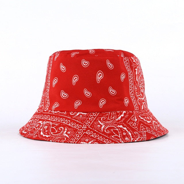 Unisex Pattern Cotton Bucket Hat Double-Sided Sun Cap Summer Sun Hats-Bucket Hats-Arimonz-C3 red-Arimonz