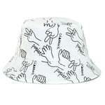 Unisex Pattern Cotton Bucket Hat Double-Sided Sun Cap Summer Sun Hats-Bucket Hats-Arimonz-C6 white-Arimonz