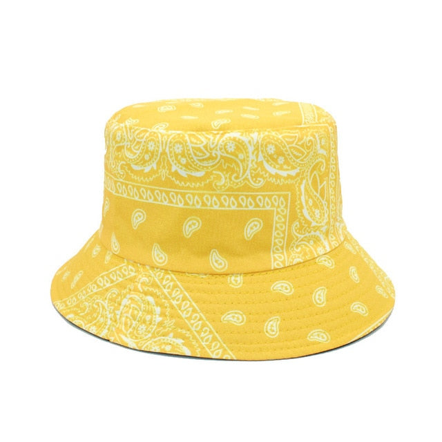 Unisex Pattern Cotton Bucket Hat Double-Sided Sun Cap Summer Sun Hats-Bucket Hats-Arimonz-C9 yellow-Arimonz