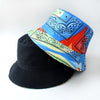 Unisex Pattern Cotton Bucket Hat Double-Sided Sun Cap Summer Sun Hats-Bucket Hats-Arimonz-D1 blue-Arimonz