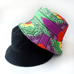 Unisex Pattern Cotton Bucket Hat Double-Sided Sun Cap Summer Sun Hats-Bucket Hats-Arimonz-D2 green-Arimonz