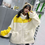 Teddy Bear Fur Oversize Hoodies Women Bomber Jacket Faux Lamb Fur Coat