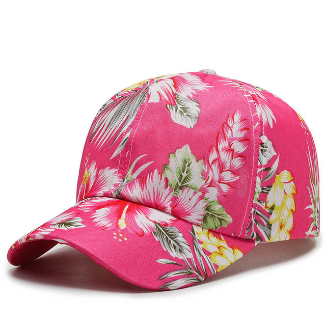 3D Flower Printed Baseball Caps Women Tie-Dyed Adjustable Casual Hat