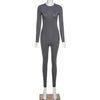 Women Jumpsuit Streetwear Long Sleeve Bodycon Solid Overalls