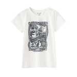 Vintage Cotton T-shirts Cute Cartoon Print Short Tees Soft Tops Chic