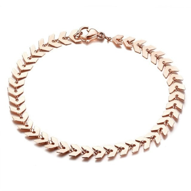 Chain Bracelets for Women Stainless Steel Arrow Links Chic Girl