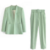 2 Piece Set Blazer Blazer Office Suit Pantsuit Simple Solid Color Suit