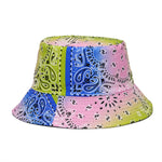 Fashion Reversible Leaf Print Bucket Hat Summer Sun Caps For Women