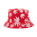 Summer Bucket Hats Reversible Leaves Printing Women Cap Outdoor Hat