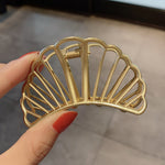 Elegant Gold Silver Hollow Geometric Metal Claw Vintage Hair Clip