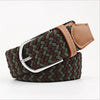 Casual Knitted Pin Buckle Men Belt Woven Canvas Braided Stretch Belt