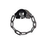 Sterling Silver Handcuff Ring White Paper Clip Chain Menottes Ring