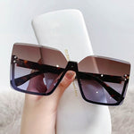 Unique Women's Square Rimless Sunglasses Oversized Shades for Women