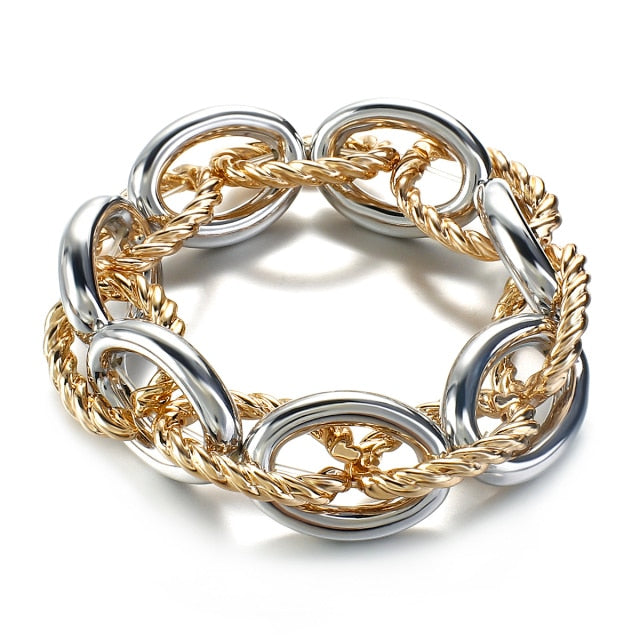 Thick Twist Chain Bracelets for Women Statement Metal Chain Bracelet
