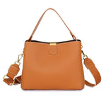 Women Genuine Leather Bag Bucket Handbag Lady Casual Shoulder Bag