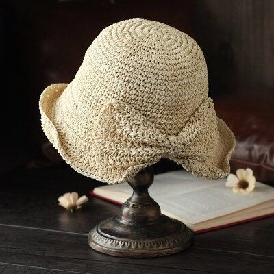 Sun Hat Wide Brim Floppy Summer Hats For Women Straw Dome Bucket Hat