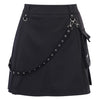 Black High Waist Black Skirts Women Patchwork Bandage Mini Skirt