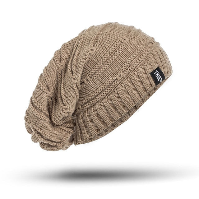 Winter Hat Long Size Knitted Cap High Quality Casual Beanie For Women