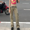 Retro Grunge Cargo Denim Jeans Streetwear Vintage Low Waist Trouser