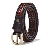 Women Braided Genuine Leather Belts Vintage Webbing Handmade Belts