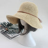 Ladies Sun Hat For Women Bowknot Raffia Straw Hat Foldable Summer Hat