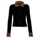 Fashionable Fur Coat Top Women Elegant Black Rib knit Pullover Jacket