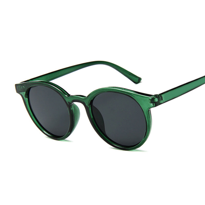 Vintage Black Cat Eye Sunglasses Woman Round Sunglasses-Sunglasses-Arimonz-Arimonz