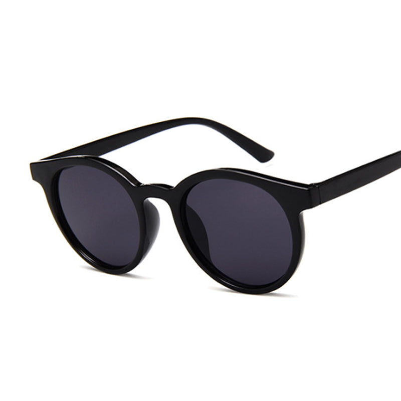 Vintage Black Cat Eye Sunglasses Woman Round Sunglasses-Sunglasses-Arimonz-Arimonz