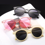 Vintage Black Cat Eye Sunglasses Woman Round Sunglasses-Sunglasses-Arimonz-Arimonz