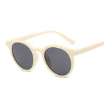 Vintage Black Cat Eye Sunglasses Woman Round Sunglasses-Sunglasses-Arimonz-BeigeGray-Arimonz