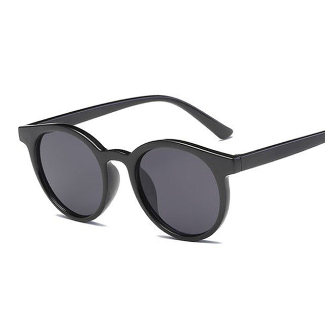 Vintage Black Cat Eye Sunglasses Woman Round Sunglasses-Sunglasses-Arimonz-BlackGray-Arimonz
