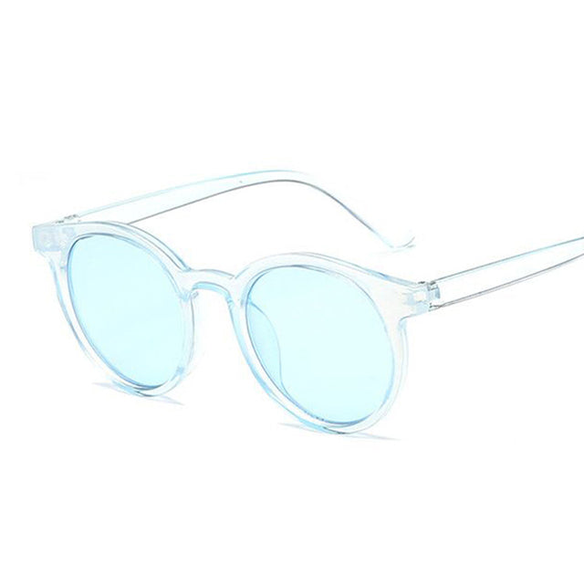 Vintage Black Cat Eye Sunglasses Woman Round Sunglasses-Sunglasses-Arimonz-Blue-Arimonz