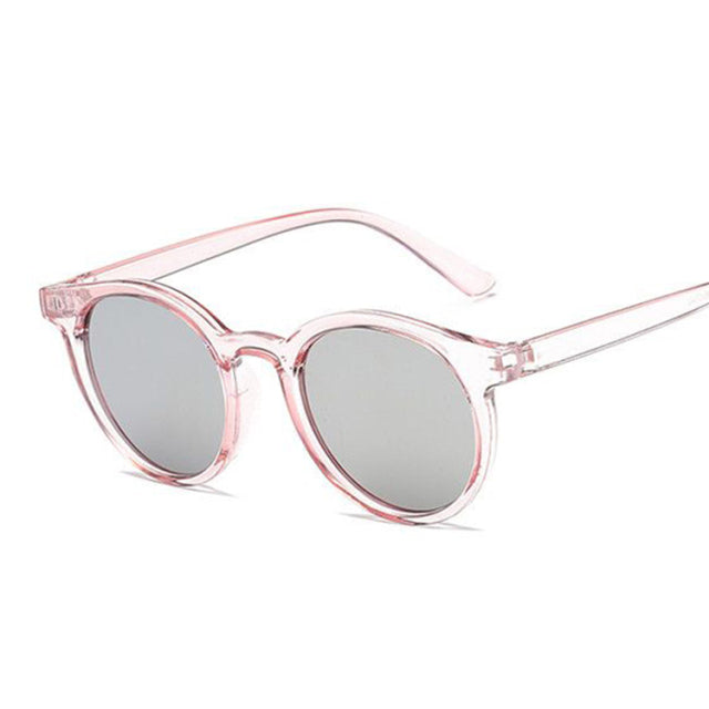Vintage Black Cat Eye Sunglasses Woman Round Sunglasses-Sunglasses-Arimonz-PinkSilver-Arimonz