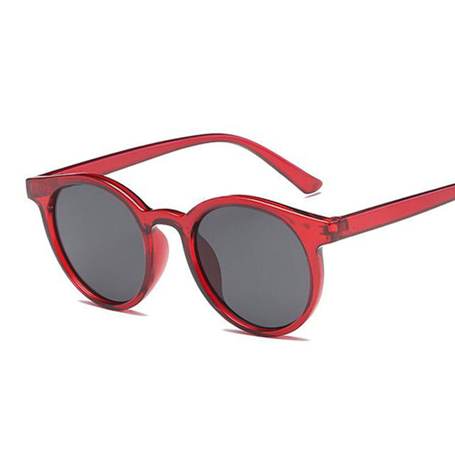 Vintage Black Cat Eye Sunglasses Woman Round Sunglasses-Sunglasses-Arimonz-RedGray-Arimonz