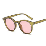 Vintage Black Cat Eye Sunglasses Woman Round Sunglasses-Sunglasses-Arimonz-yellow-green-Arimonz
